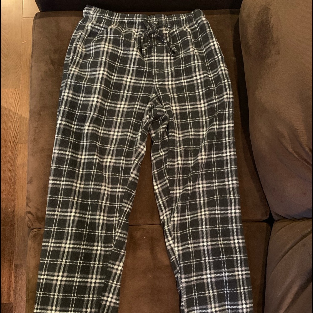 Mens Small BH Polo Club Black Flannel Pajama Pants